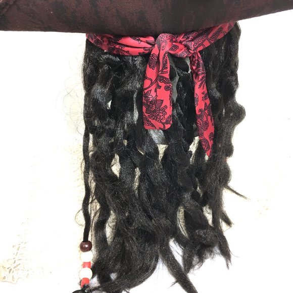 Deluxe Pirate Hat with Dreadlocks - Picture 4 of 7